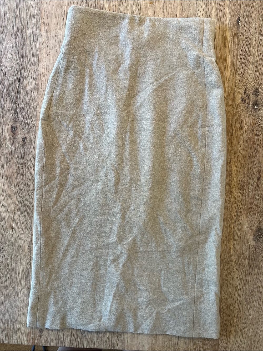 Vintage Calvin Klein Collection Original Sample StretchWool Pencil Skirt Oatmeal